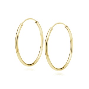 Cercei rotunzi argint Ø30 mm x 1,5 mm Creole placati cu aur galben DiAmanti KSZ1530EG-DIA (Argint 925‰ 1,7 g.)